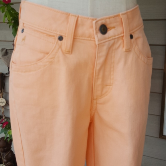 AURA ♡ Gorgeous Vintage Thick Cotton Peachy Orange Cropped Pant Capris 2P Avg - Picture 4 of 17